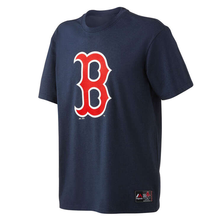 Majestic Boston Red Sox Mens Logo Tee, Navy, rebel_hi-res