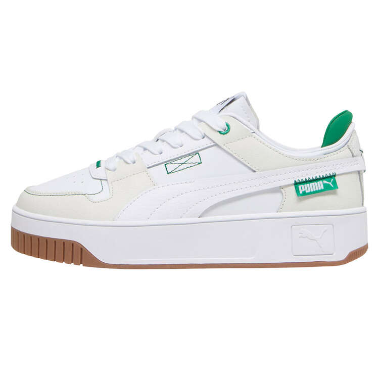 Puma Carina Street Womens Casual Shoes White/Green US 6, White/Green, rebel_hi-res