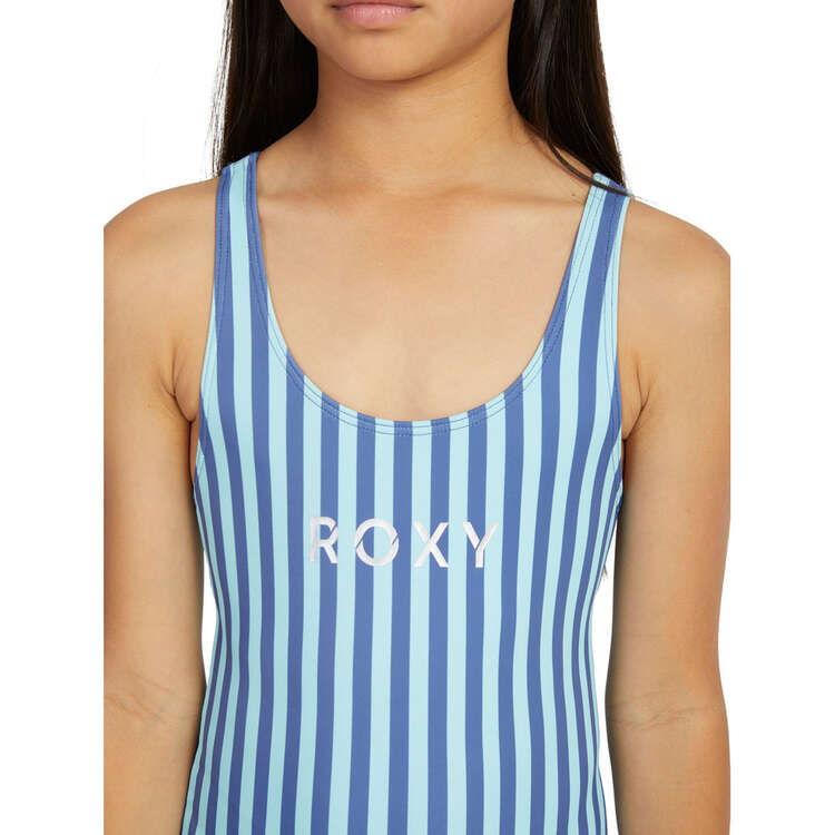 Roxy Girls Serenity Stripe Swimsuit, Blue, rebel_hi-res