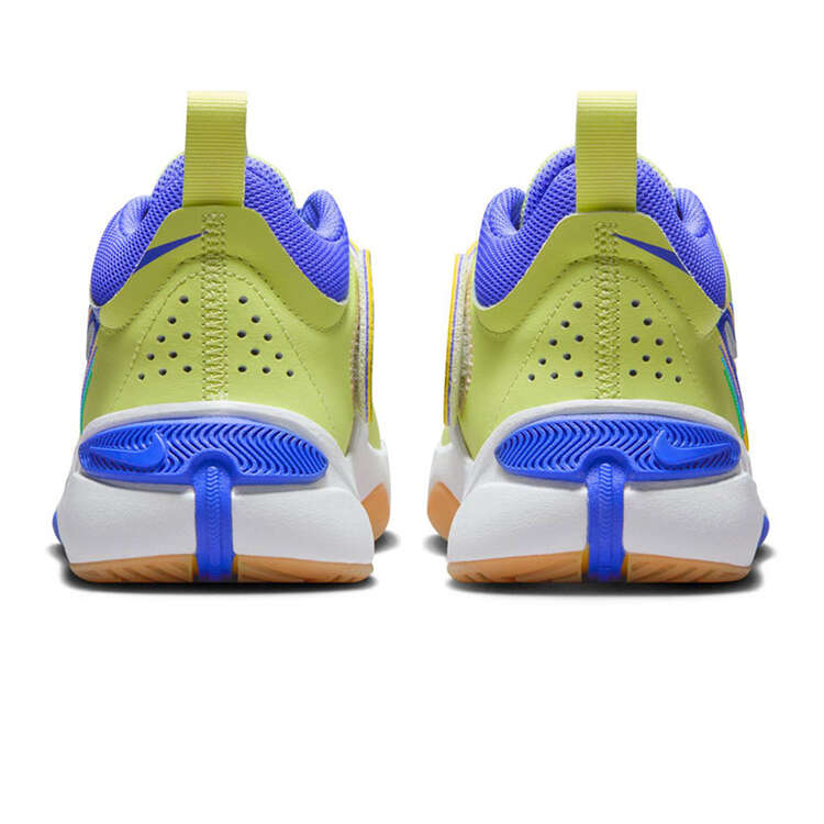 Nike Team Hustle D 11 GS Kids Basketball Shoes, Green/Blue, rebel_hi-res