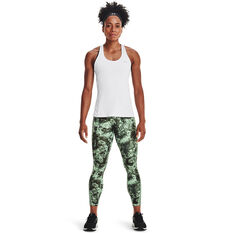 Under Armour Womens HeatGear No-Slip Waistband Ankle Tights, Green, rebel_hi-res