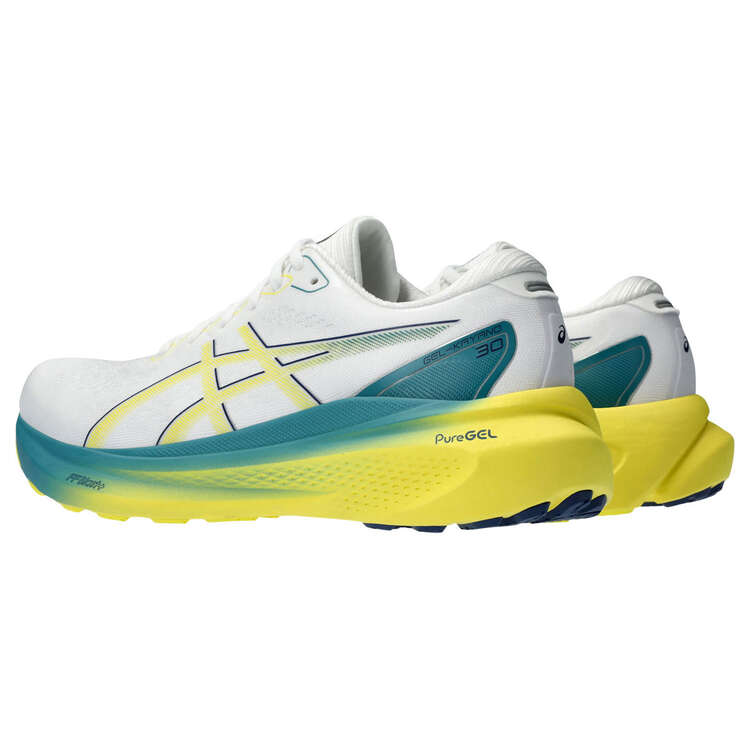 Asics GEL Kayano 30 Mens Running Shoes, White/Yellow, rebel_hi-res