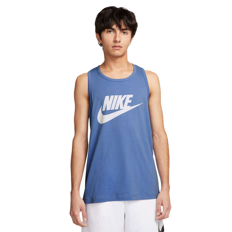 Nike Mens Sportswear Icon Futura Tank, Blue, rebel_hi-res