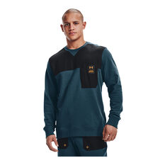 Under Armour Mens Rival Terry Scribble Crew Blue S, Blue, rebel_hi-res