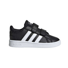 adidas Grand Court Toddler Shoes, Black / White, rebel_hi-res