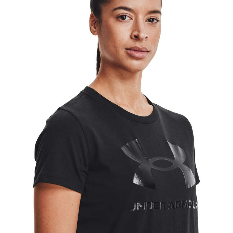 Under Armour Womens Sportstyle Graphic Tee Black XS, Black, rebel_hi-res