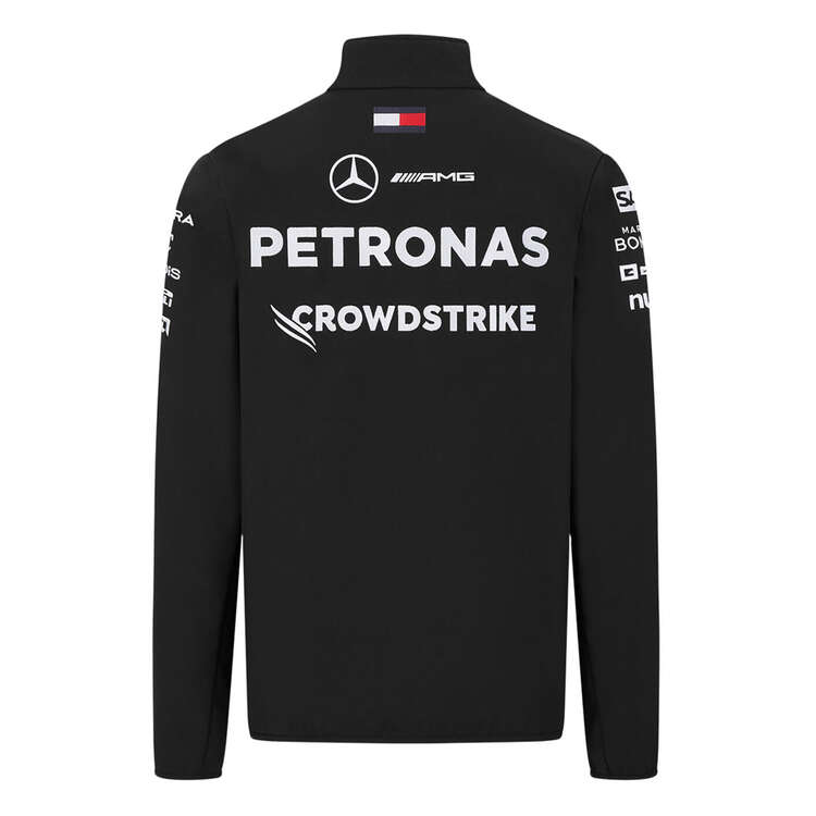Mercedes AMG Petronas F1 2024 Mens Soft Shell Jacket Black XS, Black, rebel_hi-res