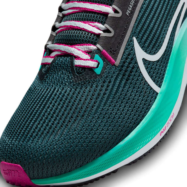 Nike Air Zoom Pegasus 40 Womens Running Shoes, Black/Green, rebel_hi-res