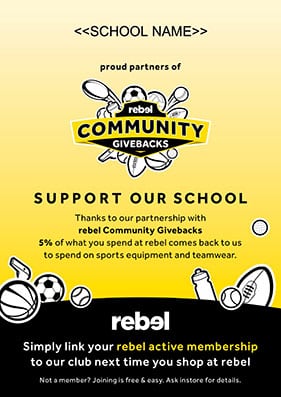 rebel Community Givebacks School Poster